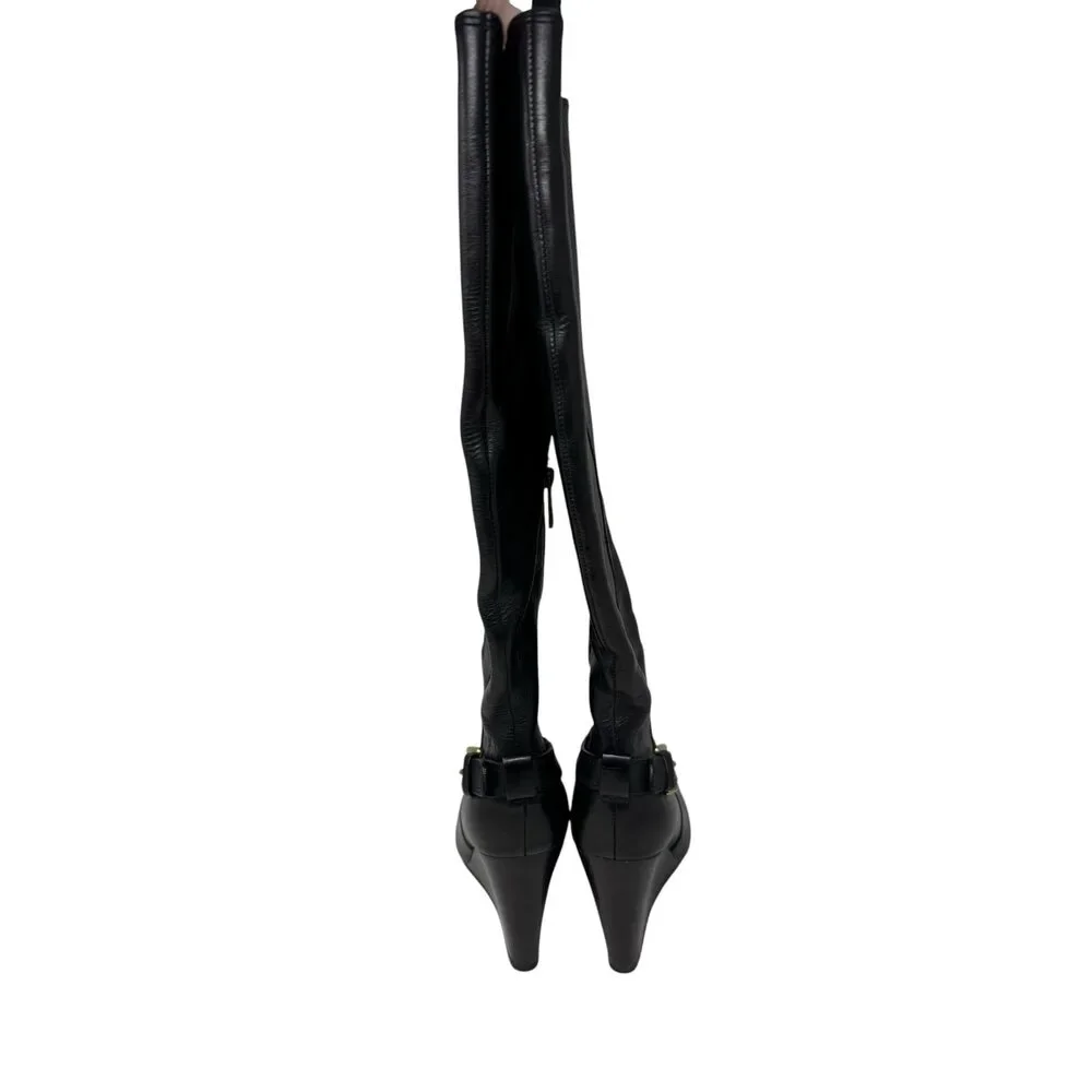 Shoe Size 8 Coach Black Leather Boots